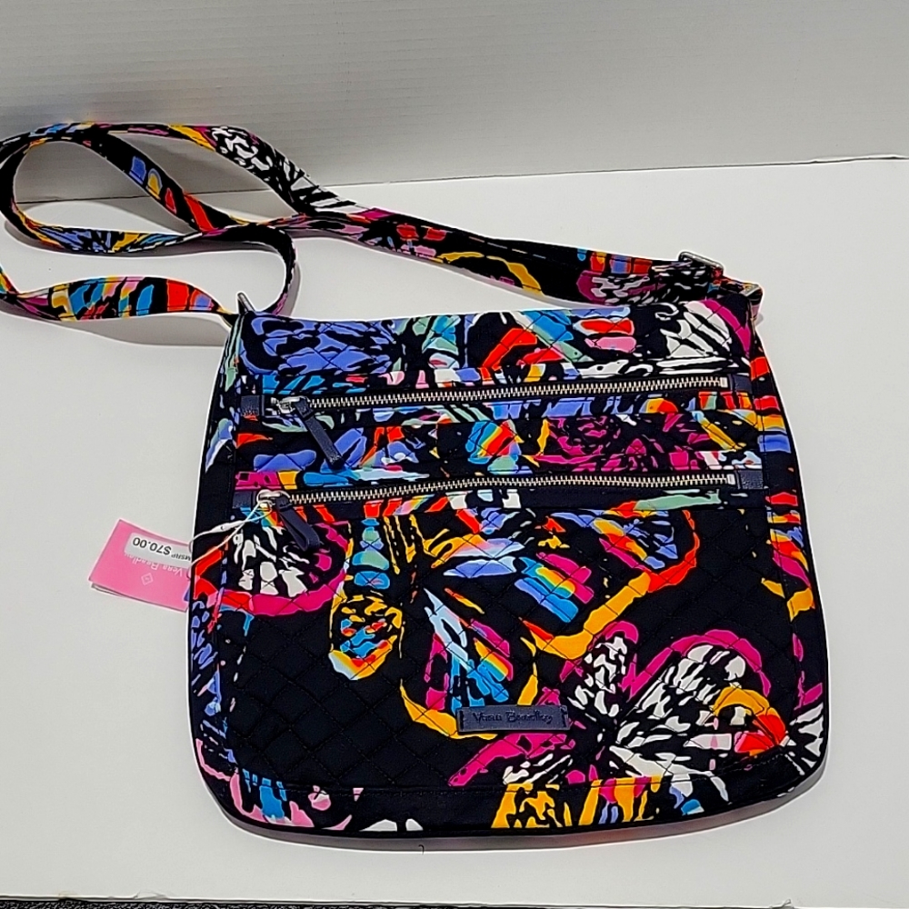 Vera Bradley Butterfly flutter Triple Zip Hipster Nwt